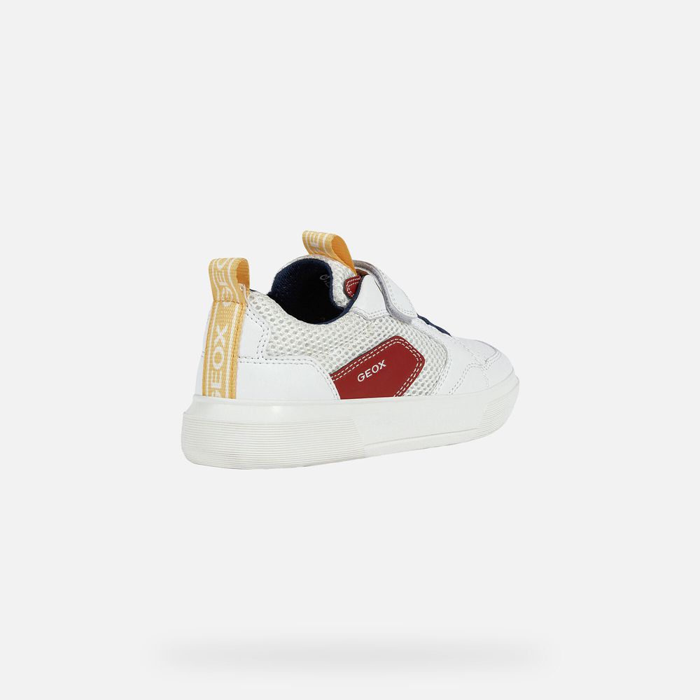 Geox Sneakers White/Red Nettuno - Geox Boys Shoes - GUAFVD285